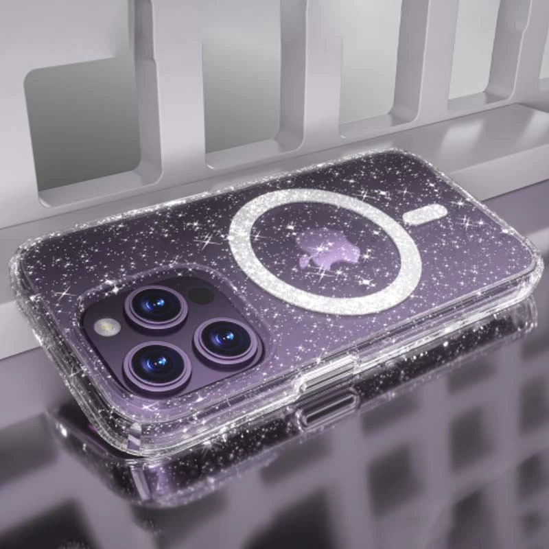 Чохол з блискітками та MagSafe на Apple iPhone 12 Pro Max (6.7") – Clear+Glitter. Фото 2 з 4