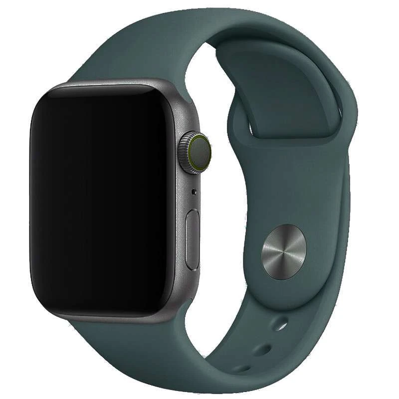 

Силіконовий ремінець для Apple watch 42mm / 44mm (Зелений / Dark green)