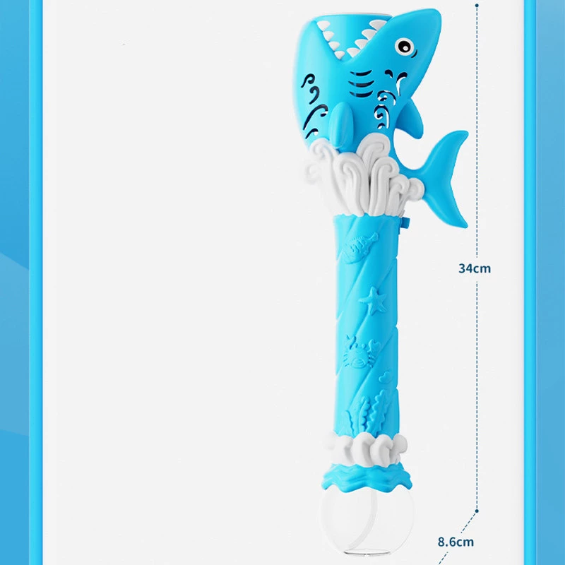 Пістолет з мильними бульбашками H038 Shark + bottle 50ml – Light Blue. Фото 6 з 7
