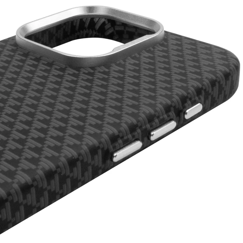 Чехол TPU+PC KVZV Triangular Pattern with Magnetic Fit для Apple iPhone 15 Pro (6.1") – Black. Фото 6 из 7