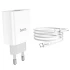 СЗУ HOCO C80A Rapido PD20W+QC3.0 Type-C + USB + Type-C to Type-C cable – Белый. Фото 4 из 6