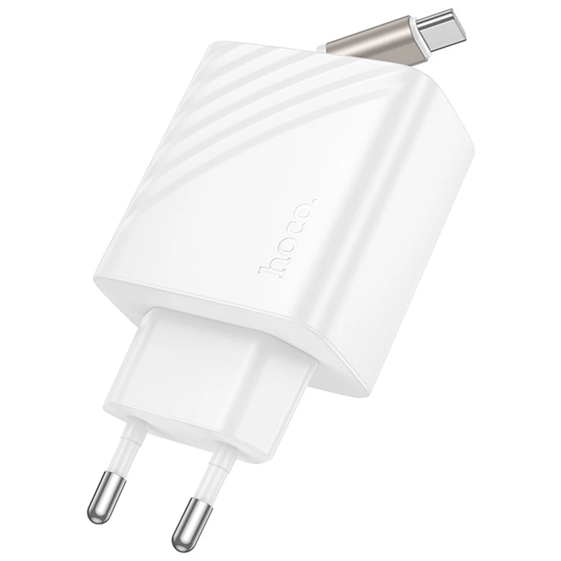 МЗП Hoco N57 Full PD20W with retractable cable Type-C (2USB-C) – White. Фото 3 з 5