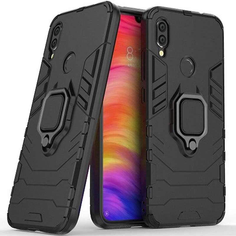 

Протиударний чохол Transformer з кільцем на Xiaomi Redmi 7 (Чорний / Soul Black)