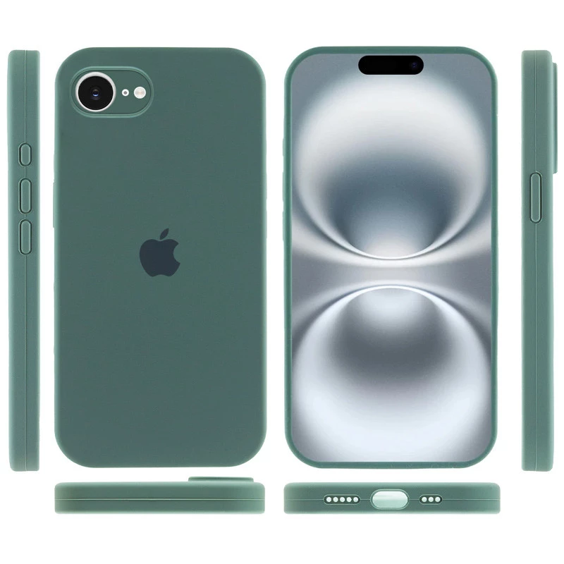 Чохол Silicone Case з закритим низом на Apple iPhone 17e (6.1") – Зелений / Pine green. Фото 5 з 6