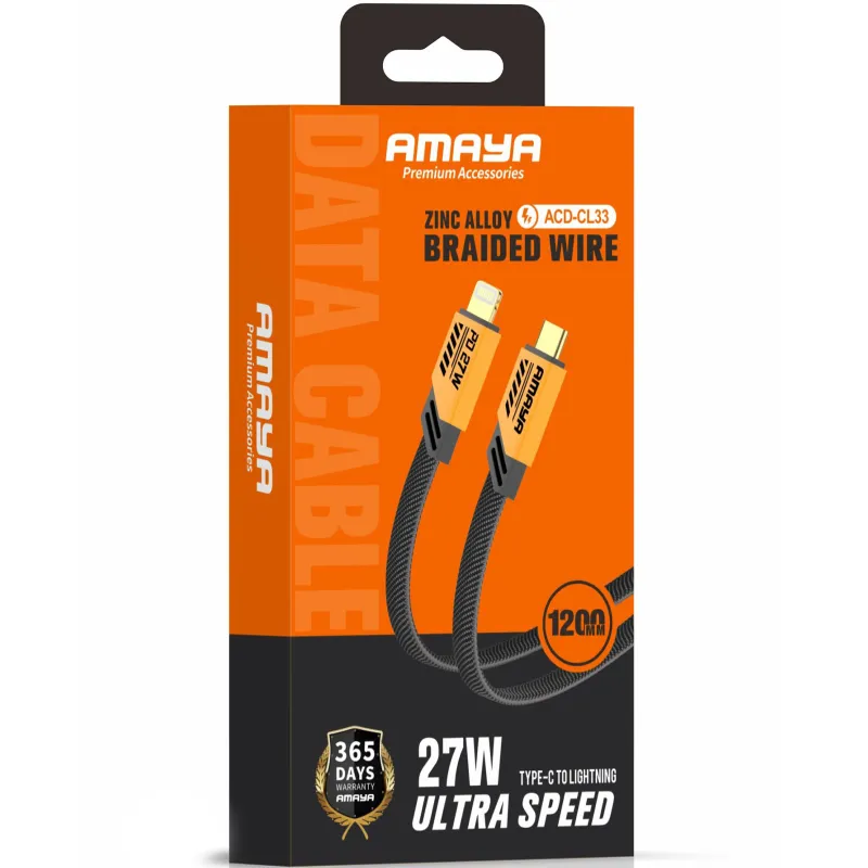Дата кабель Amaya 33CL Type-C to Lightning 27W (1.2m) – Yellow. Фото 2 з 2