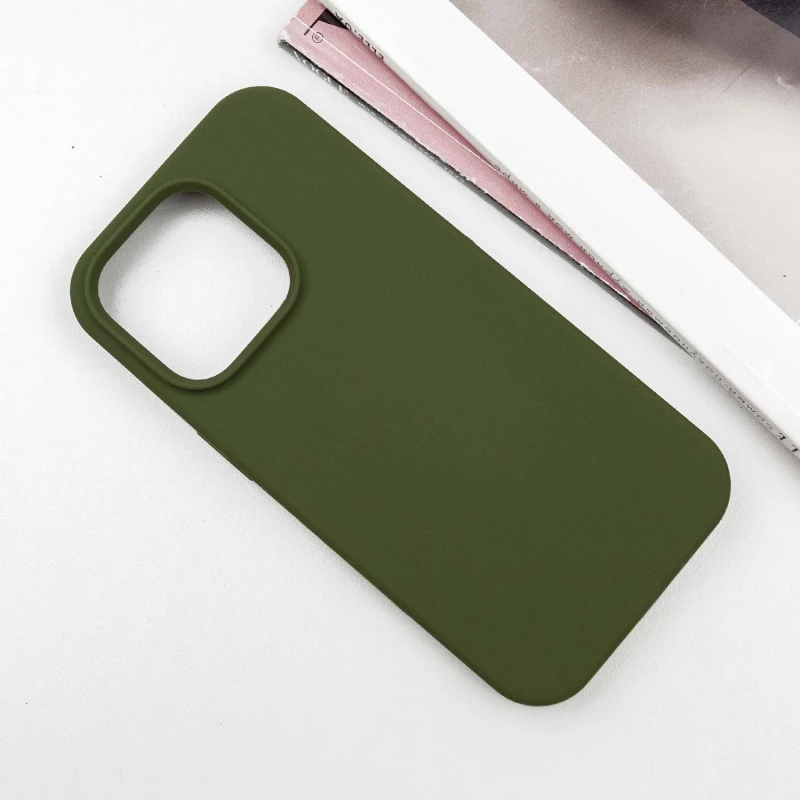 Чохол з закритим низом Silicone Case на Apple iPhone 14 Pro (6.1") – Зелений / Dark Olive. Фото 3 з 8