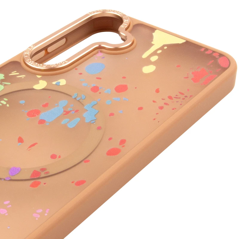 Чехол абстракция рисования с MagSafe для Samsung Galaxy S24 FE – Desert gold. Фото 5 из 6