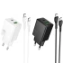 СЗУ Hoco N71 Nuevo PD30W+QC3.0 (1USB-A/1C)  + кабель Type-C to Type-C фото 1 из 1