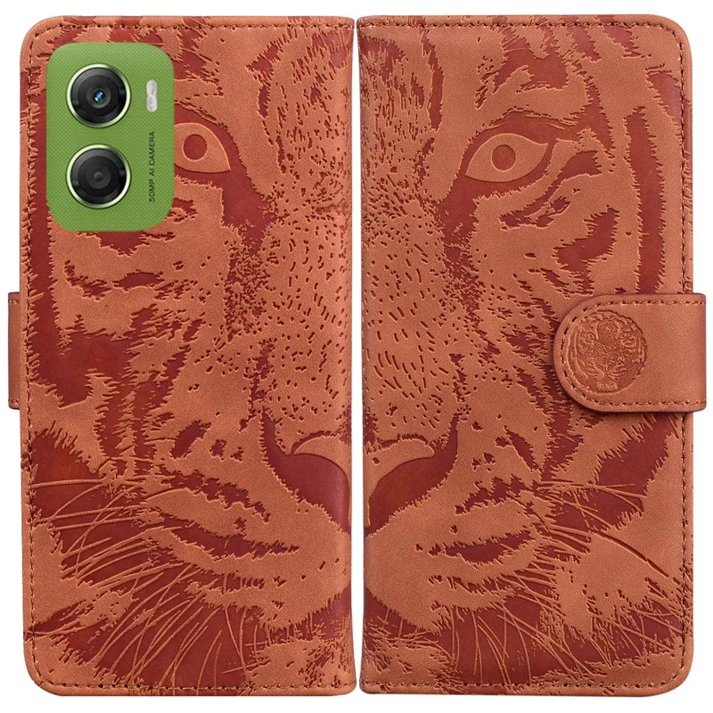 Кожаный чехол-книжка Tiger для Motorola Moto G06 – Brown. Фото 5 из 5