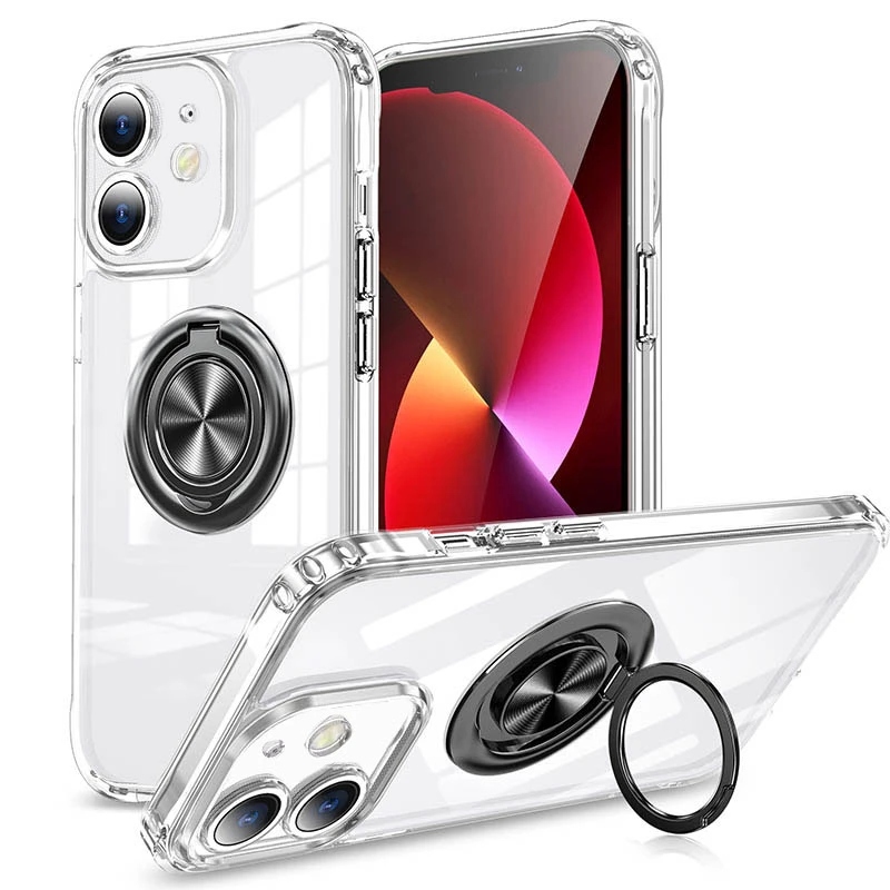 

TPU+PC чохол з металевим кільцем-тримачем на Apple iPhone 12 (6.1")