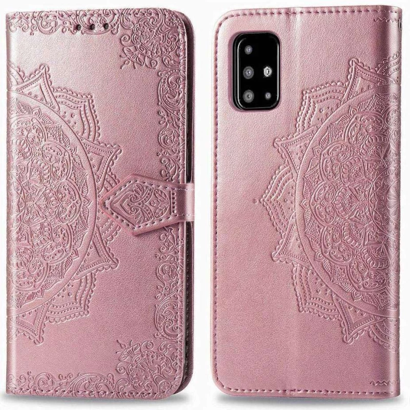 Шкіряний чохол-книжка Art Case з візитницею для Samsung Galaxy A51 – Рожевий. Фото 2 з 7