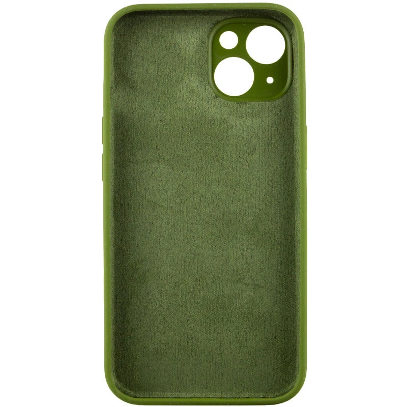 Чохол Silk Full Camera Protective (AA) NO LOGO для Apple iPhone 14 (6.1") – Зелений / Dark Olive. Фото 4 з 6