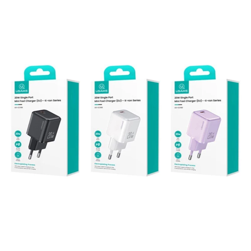 СЗУ Usams US-CC183 PD20W 1C X-ron Series фото 2 из 3