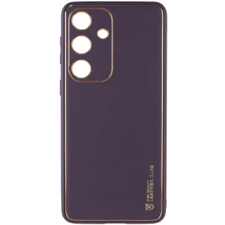 Кожаный чехол Xshield для Samsung Galaxy S23 FE — Фиолетовый / Dark Purple