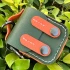 Кожаный футляр Briefcase для наушников AirPods 1/2 – Green / Orange. Фото 3 из 3