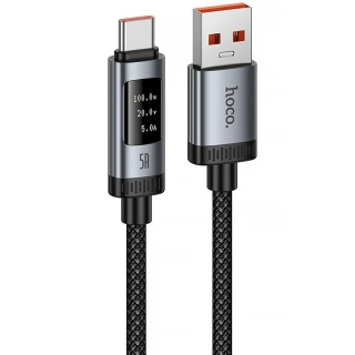 Дата кабель Hoco U148 Lord with display USB to Type-C 100W (1.2m) фото 1 з 1