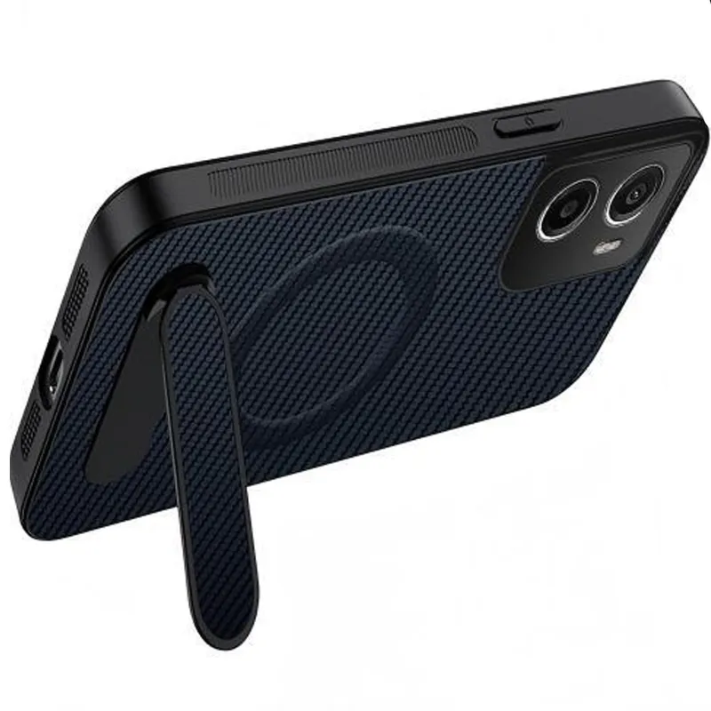 TPU+PC чохол Carbon Kickstand Magnetic Case для Motorola Moto G06 – Sapphire blue. Фото 2 з 2