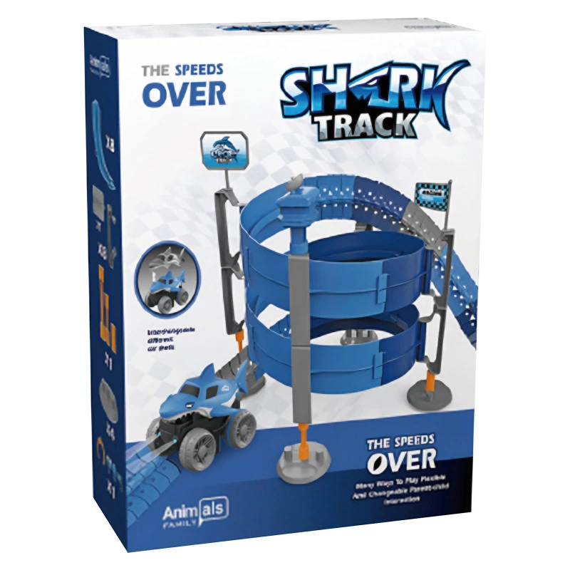 Інтерактивний трек із інерційною машинкою SHT 5510-9 Deluxe Edition Shark Trak (138pcs/1CAR) – Blue. Фото 3 з 3