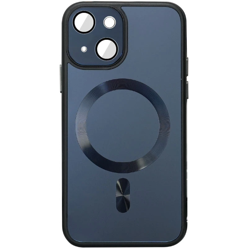 

Силіконовий сапфіровий чохол з захистом камери та MagSafe на Apple iPhone 14 (6.1") (Чорний / Black)