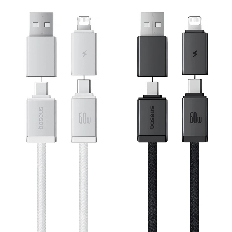 Дата кабель Baseus Versatile Two-for-Two USB/Type-C to Type-C/Lightning 60W (2m) (P10383000) фото 2 из 2