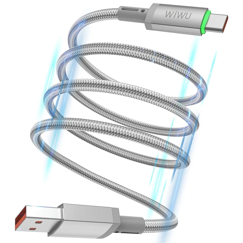 Дата кабель WIWU C082 Maglink USB to Type-C 60W (1m) – Grey. Фото 4 з 5