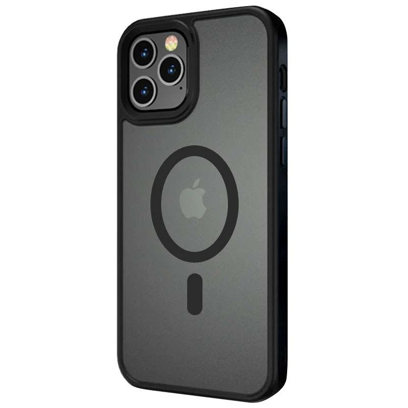 TPU+PC з металевими кнопками та MagSafe на Apple iPhone 12 Pro (6.1") – Чорний / Black. Фото 3 з 5