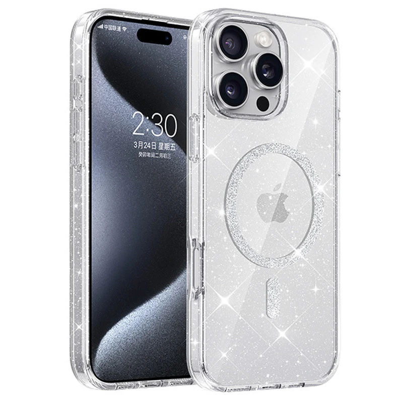 Чохол з блискітками та MagFit на Apple iPhone 17 Air (6.5") – Clear. Фото 1 з 1