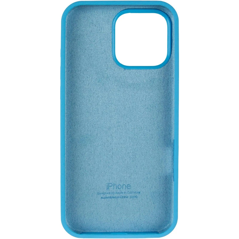 Чехол Silicone Case с закрытым низом для Apple iPhone 15 Pro (6.1") – Голубой / Blue. Фото 5 из 8