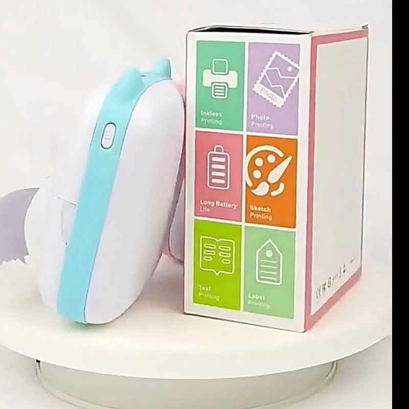 Портативний дитячий термопринтер Mini X2 Cat – Блакитний. Фото 4 з 7