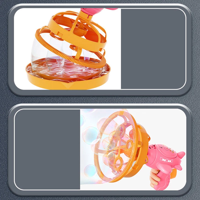 Пістолет для мильних бульбашок H035 Bubble Gun з пропелером 2in1+bottle 250ml – Pink. Фото 3 з 6