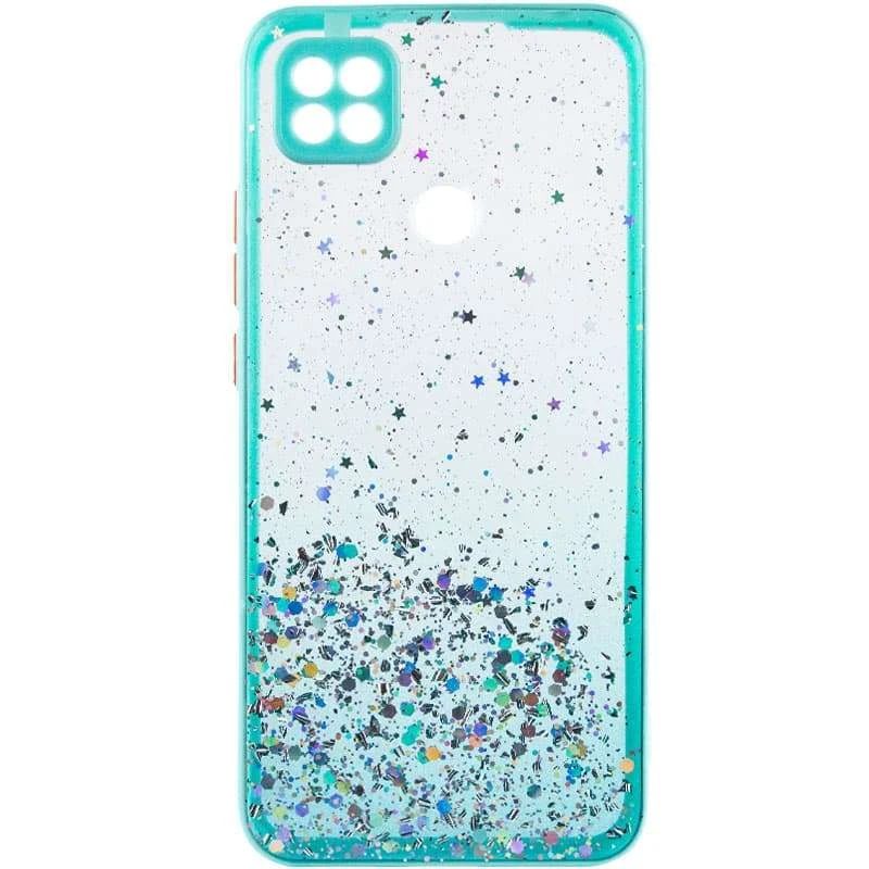 

Чехол с блестками и защитой камеры для Xiaomi Redmi 9C (Бирюзовый), Бірюзовий
