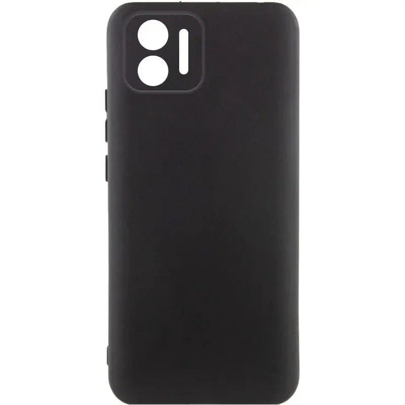 Цветной силиконовый чехол GETMAN с закрытой камерой на Xiaomi Redmi 17C – Черный / Black. Фото 1 из 2