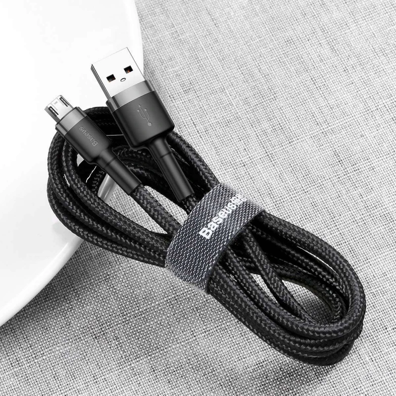 Дата кабель Baseus Cafule MicroUSB Cable 2.4A (1m) – Серый / Черный. Фото 4 из 5