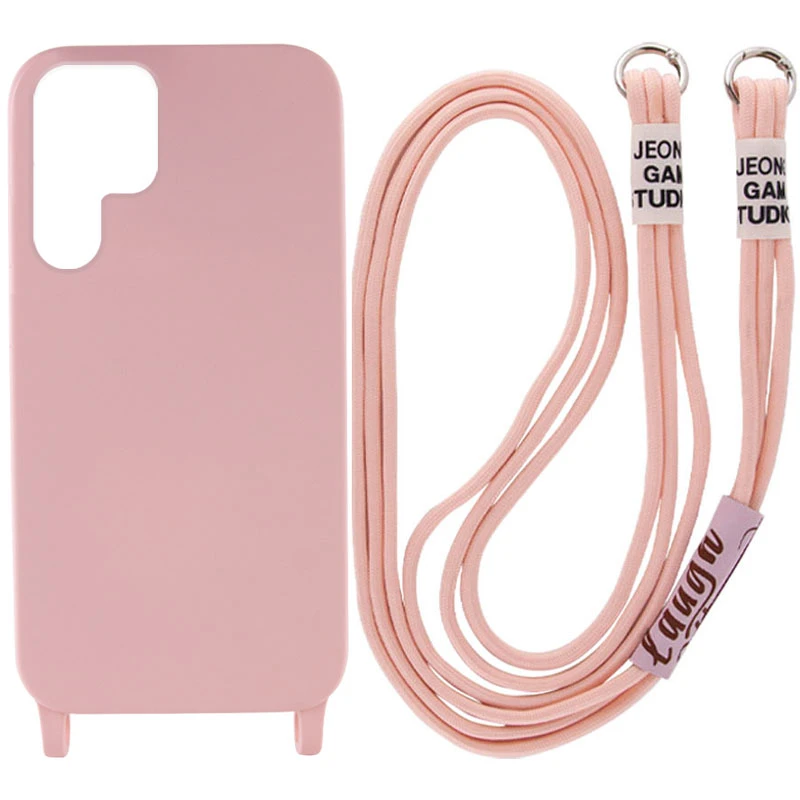 

Чохол Cord case з кольоровим ремінцем на Samsung Galaxy S22 Ultra (Рожевий / Pink Sand)