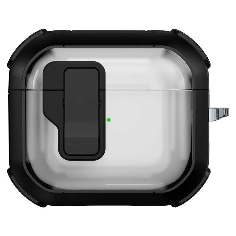 Футляр протиударний Locking Button для навушників Airpods 4 – Black. Фото 1 з 2