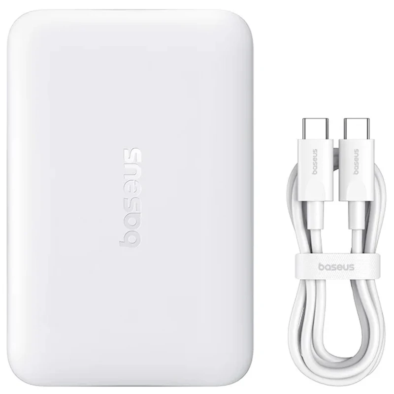 Портативное ЗУ Power Bank Baseus EnerFill FM11 30W с БЗУ 10000mAh (E00287) – Moon White. Фото 2 из 2
