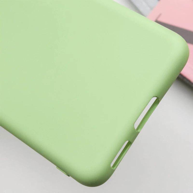 Цветной силиконовый чехол GETMAN с закрытой камерой на Samsung Galaxy S22 Ultra – Зеленый / Pistachio. Фото 2 из 2