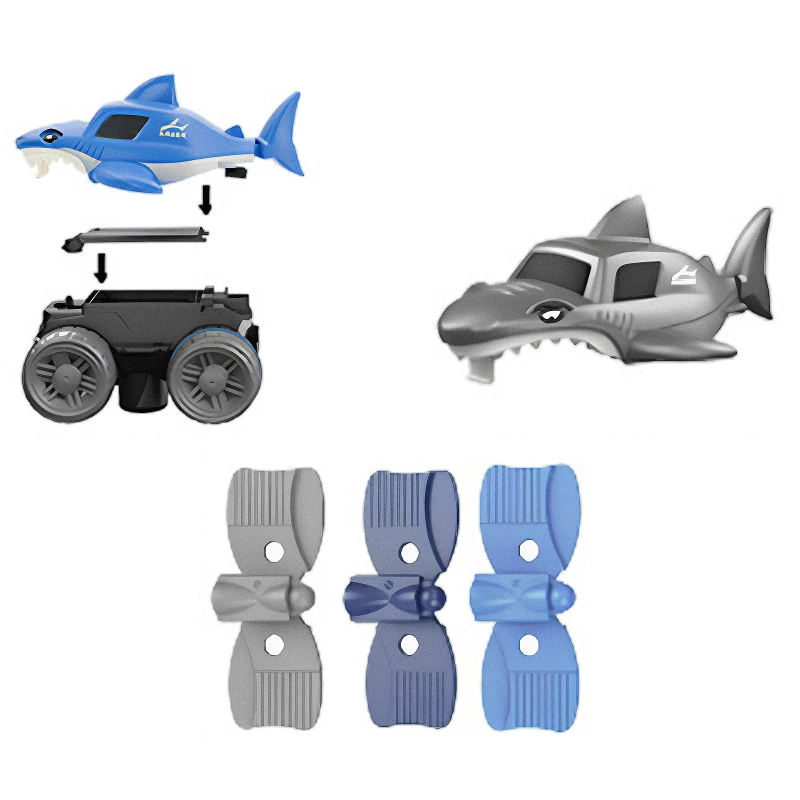 Інтерактивний трек з інерційною машинкою SHT 5510-1 Shark Trak (186pcs/1CAR) – Blue. Фото 2 з 3