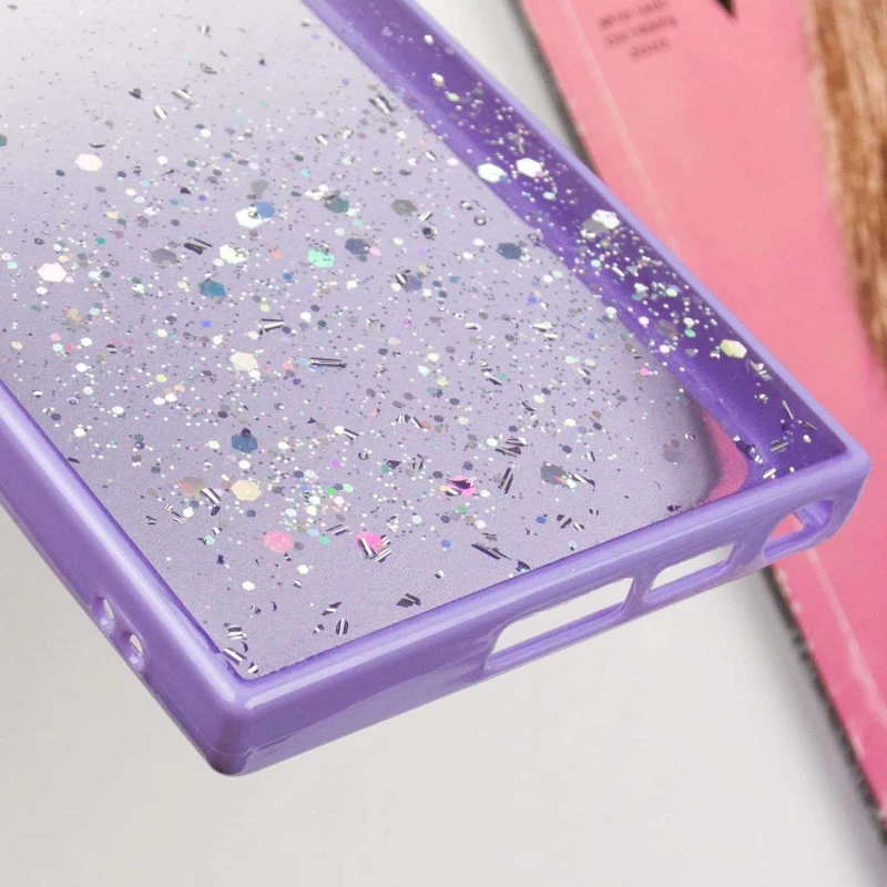 Чехол с блестками и защитой камеры для Samsung Galaxy S23 Ultra – Сиреневый. Фото 11 из 11