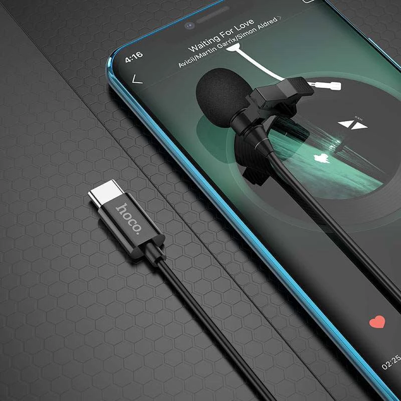 Мікрофон петличний Hoco L14 Type-C – Black. Фото 8 з 8