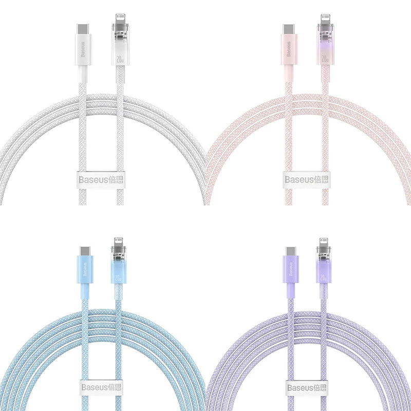 Дата кабель Baseus Explorer Type-C to Lightning 20W with Smart Temperature Control (1m) (CATS01020) фото 1 з 1