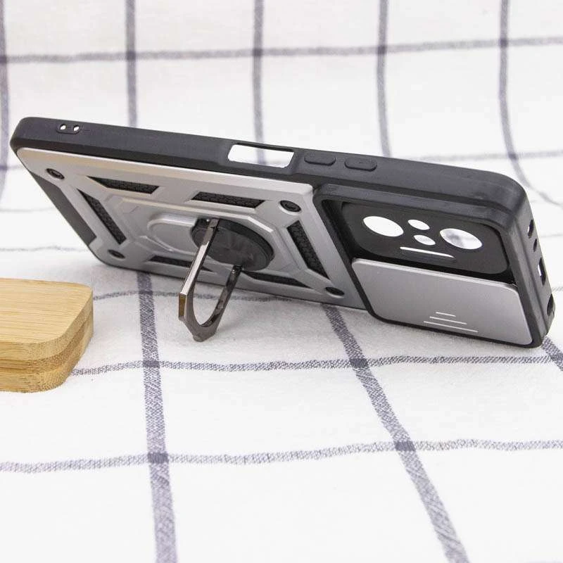 Ударопрочный чехол Serge Ring с защитой камеры для Xiaomi Redmi Note 10 Pro – Серебряный. Фото 5 из 5