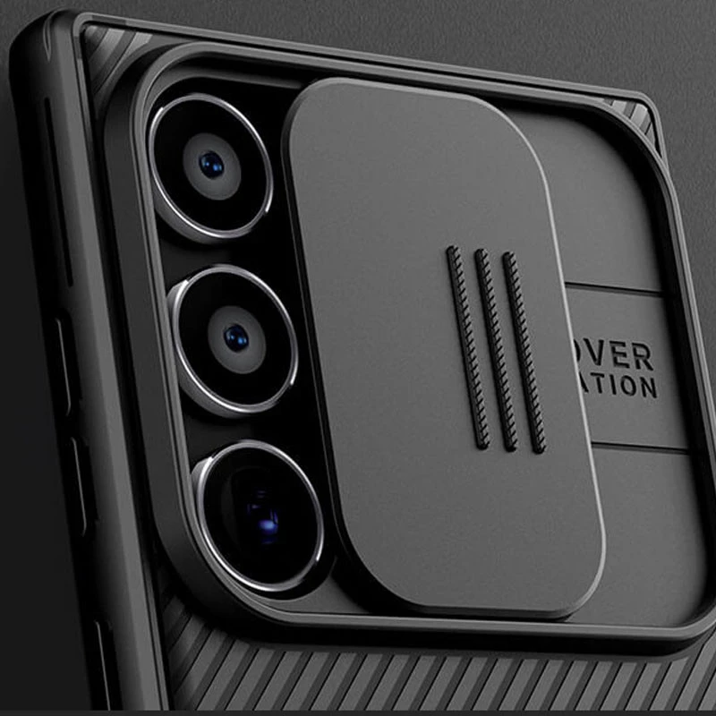 Карбована накладка Nillkin Pro зі шторкою для камери на Samsung Galaxy S24 Ultra – Black. Фото 6 з 6