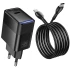 МЗП Hoco CS113A Lounge PD40W (1USB-C) + кабель Type-C to Type-C – Black. Фото 2 з 5