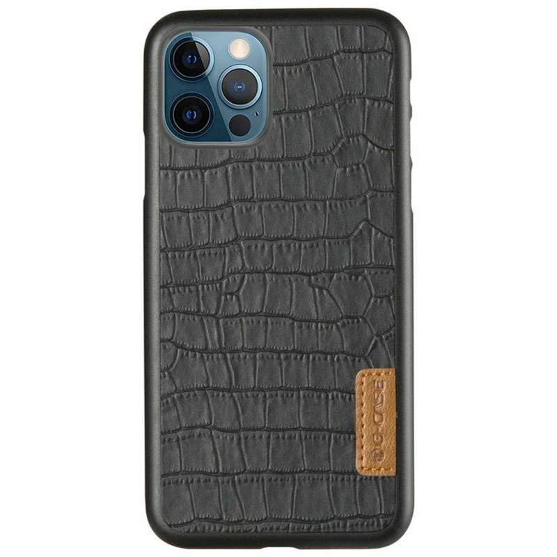 

Шкіряна накладка G-Case Crocodile Dark series на Apple iPhone 13 Pro (6.1") (Чорний)