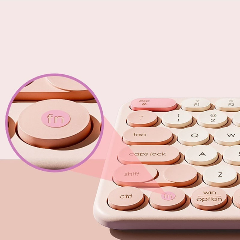 Бездротова клавіатура Baseus K01A Wireless Tri-Mode Keyboard (English Version) (B00955503) – Baby Pink. Фото 3 з 4