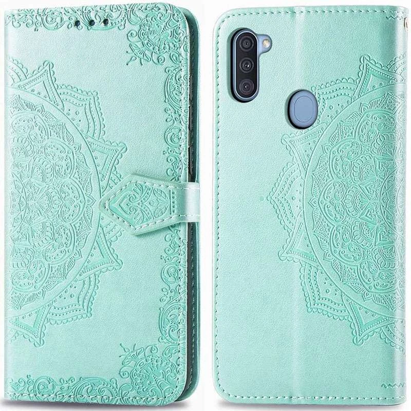 Кожаный чехол-книжка Art Case с визитницей для Samsung Galaxy A11 – Бирюзовый. Фото 3 из 5