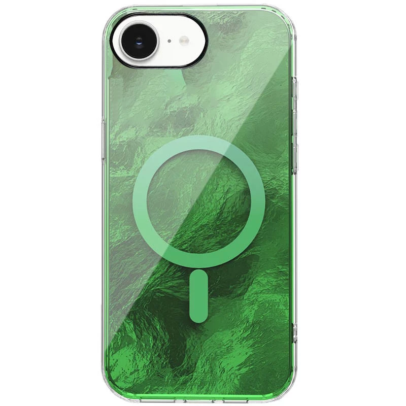 Силиконовый чехол Shiny Mountain (MagFit) для Apple iPhone 17e (6.1") – Green. Фото 1 из 2