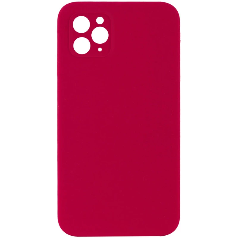 Чехол Silicone Case Square L с защитой камеры для Apple iPhone 11 Pro Max (6.5") – Красный / Rose Red. Фото 1 из 3