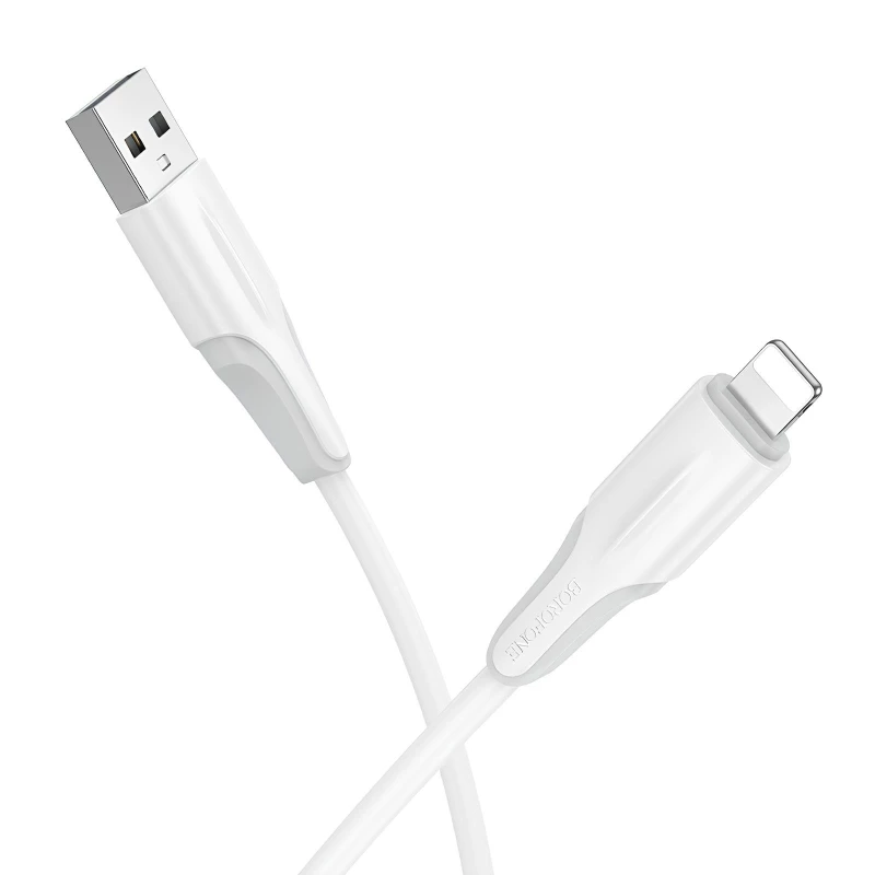 Дата кабель Borofone BX119 New USB to Lightning 2.4A (1m) – White. Фото 2 з 4